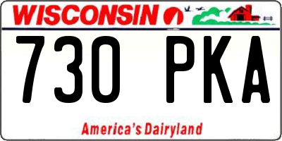 WI license plate 730PKA