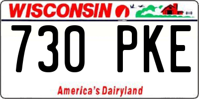 WI license plate 730PKE
