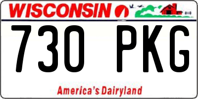 WI license plate 730PKG