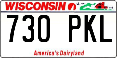 WI license plate 730PKL