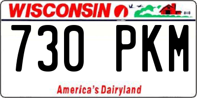 WI license plate 730PKM