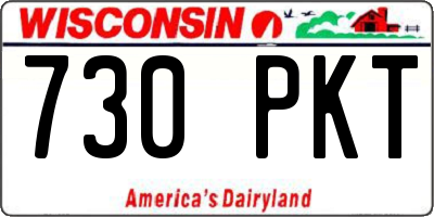 WI license plate 730PKT
