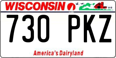 WI license plate 730PKZ
