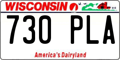 WI license plate 730PLA