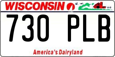 WI license plate 730PLB