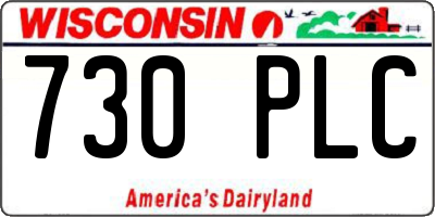 WI license plate 730PLC