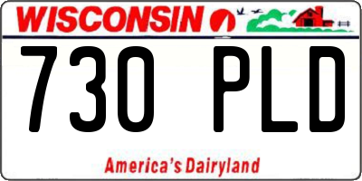 WI license plate 730PLD