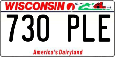 WI license plate 730PLE