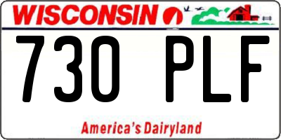 WI license plate 730PLF