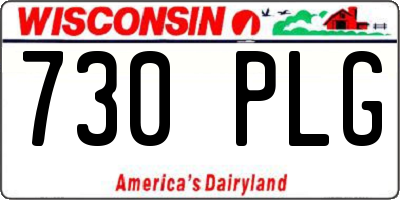 WI license plate 730PLG