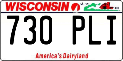 WI license plate 730PLI