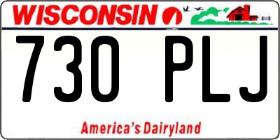 WI license plate 730PLJ