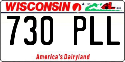 WI license plate 730PLL