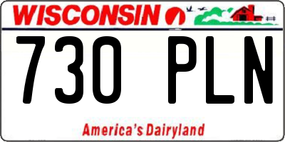 WI license plate 730PLN