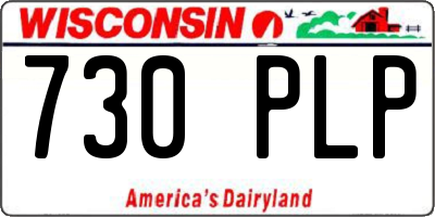 WI license plate 730PLP