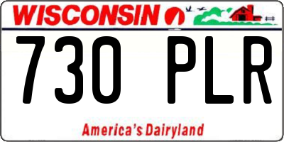 WI license plate 730PLR