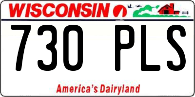 WI license plate 730PLS