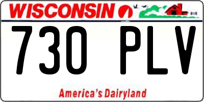 WI license plate 730PLV