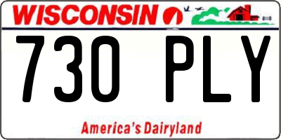 WI license plate 730PLY