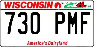 WI license plate 730PMF