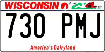 WI license plate 730PMJ