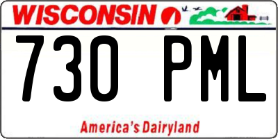 WI license plate 730PML