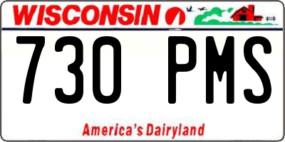 WI license plate 730PMS