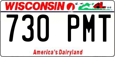 WI license plate 730PMT
