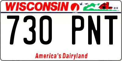 WI license plate 730PNT