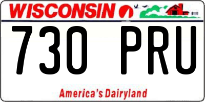 WI license plate 730PRU