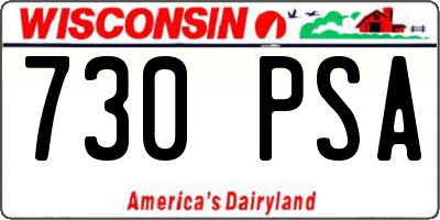 WI license plate 730PSA