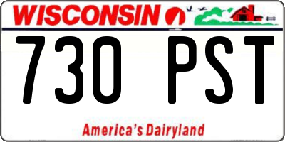 WI license plate 730PST