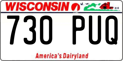 WI license plate 730PUQ
