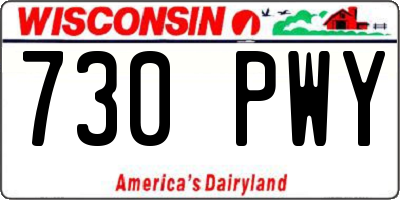 WI license plate 730PWY