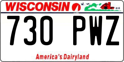 WI license plate 730PWZ