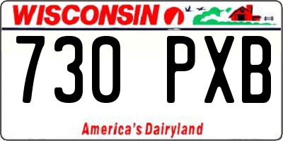 WI license plate 730PXB