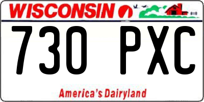 WI license plate 730PXC