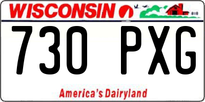 WI license plate 730PXG