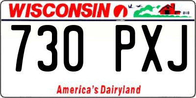 WI license plate 730PXJ