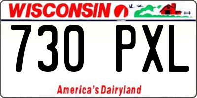WI license plate 730PXL