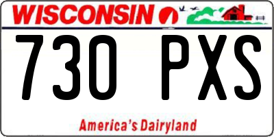 WI license plate 730PXS