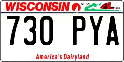 WI license plate 730PYA