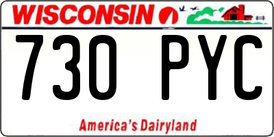 WI license plate 730PYC