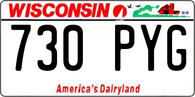 WI license plate 730PYG