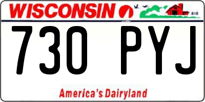 WI license plate 730PYJ