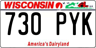WI license plate 730PYK