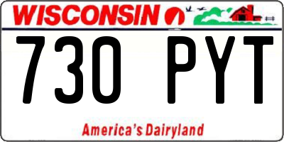 WI license plate 730PYT