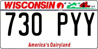 WI license plate 730PYY