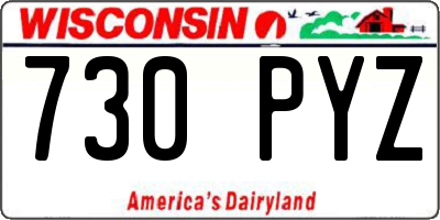 WI license plate 730PYZ