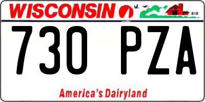 WI license plate 730PZA